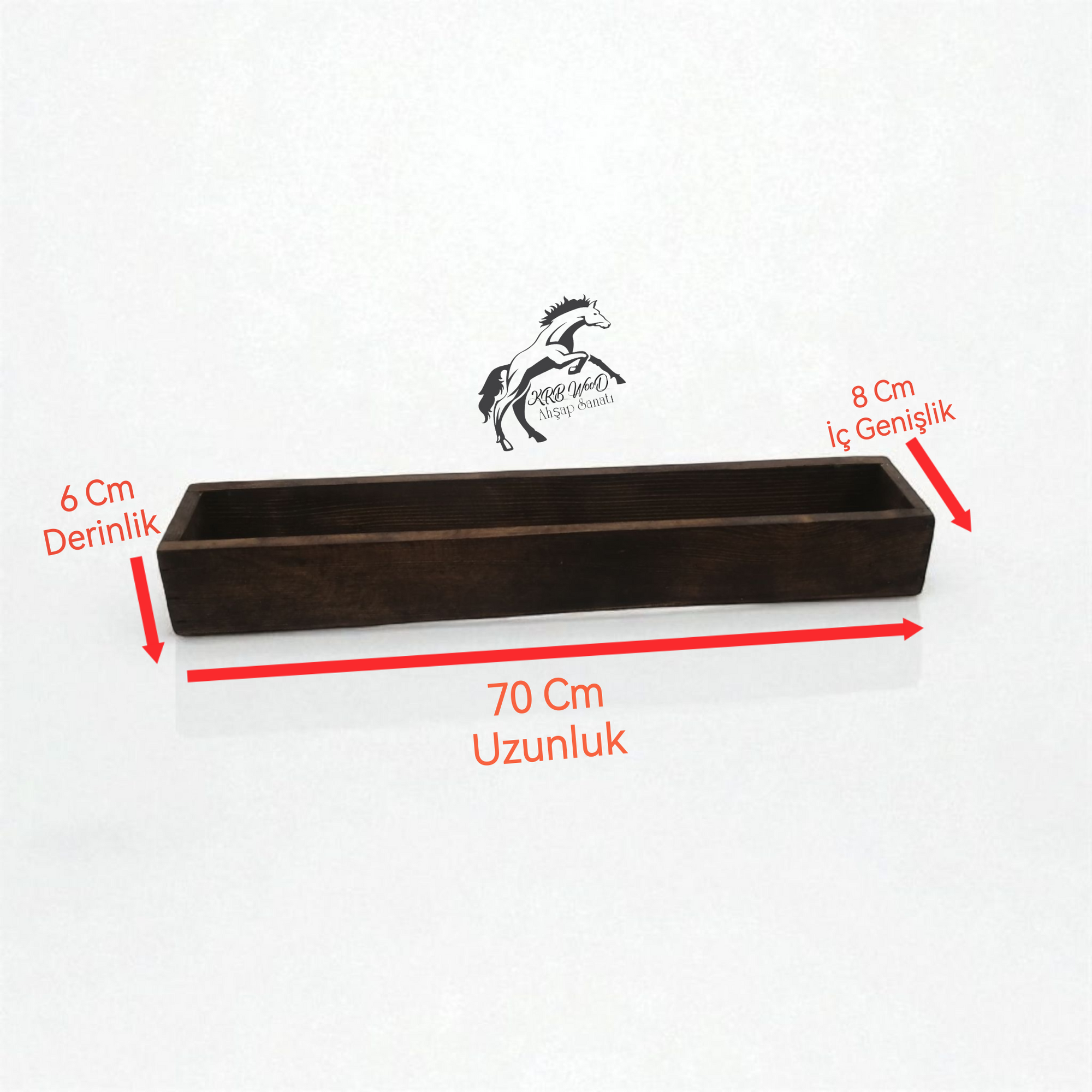 70 Cm Dekoratif Ahşap Saksı, Ahşap Çiçeklik, Kaktüs, Sukulent Ve Çiçekler İçin İnce Uzun Saksı