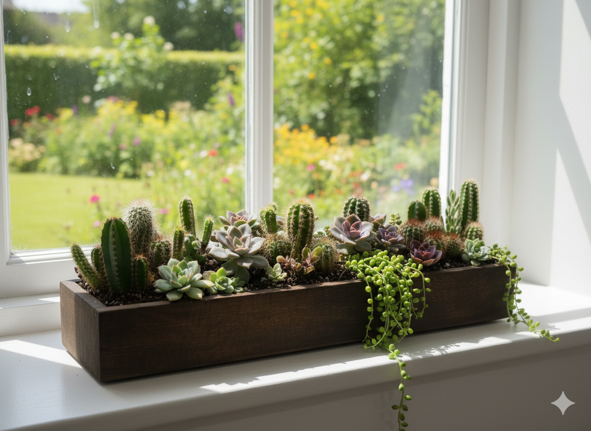 70 Cm Dekoratif Ahşap Saksı, Ahşap Çiçeklik, Kaktüs, Sukulent Ve Çiçekler İçin İnce Uzun Saksı