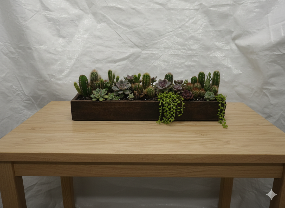 70 Cm Dekoratif Ahşap Saksı, Ahşap Çiçeklik, Kaktüs, Sukulent Ve Çiçekler İçin İnce Uzun Saksı