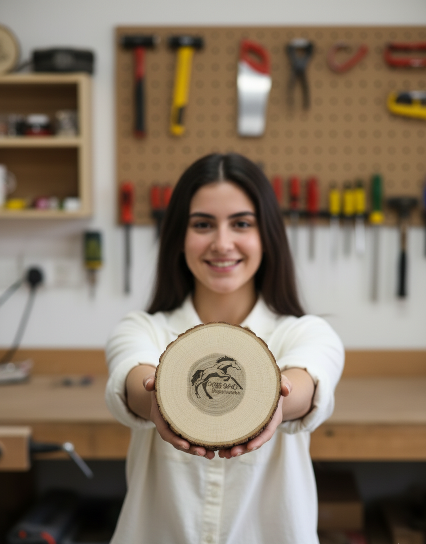 Ağaç Dilimi, 14-15 Cm Odun Dilimi, 1 Adet Kütük Dilimi, Yuvarlak Büyük Dilim, Ağaç Boyama Etkinlik