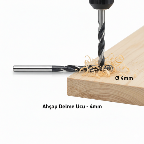 1 Adet Ahşap Delme Ucu 4mm, Ahşap Matkap Ucu