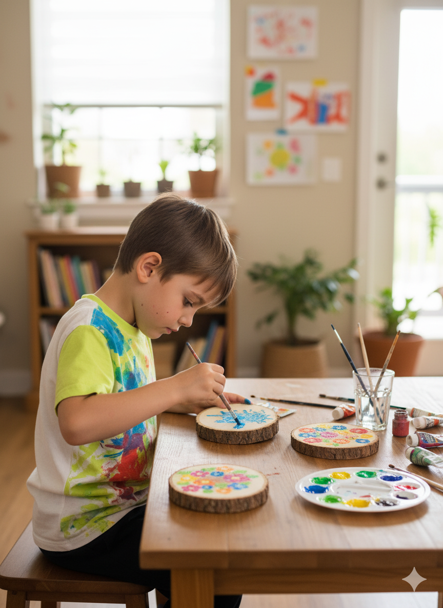 Ağaç Dilimi 5 Adet 12-13 Cm, Kütük Dilimi, Odun Dilimi, Yuvarlak Ağaç, Etkinlik Boyama Ahşap Yakma