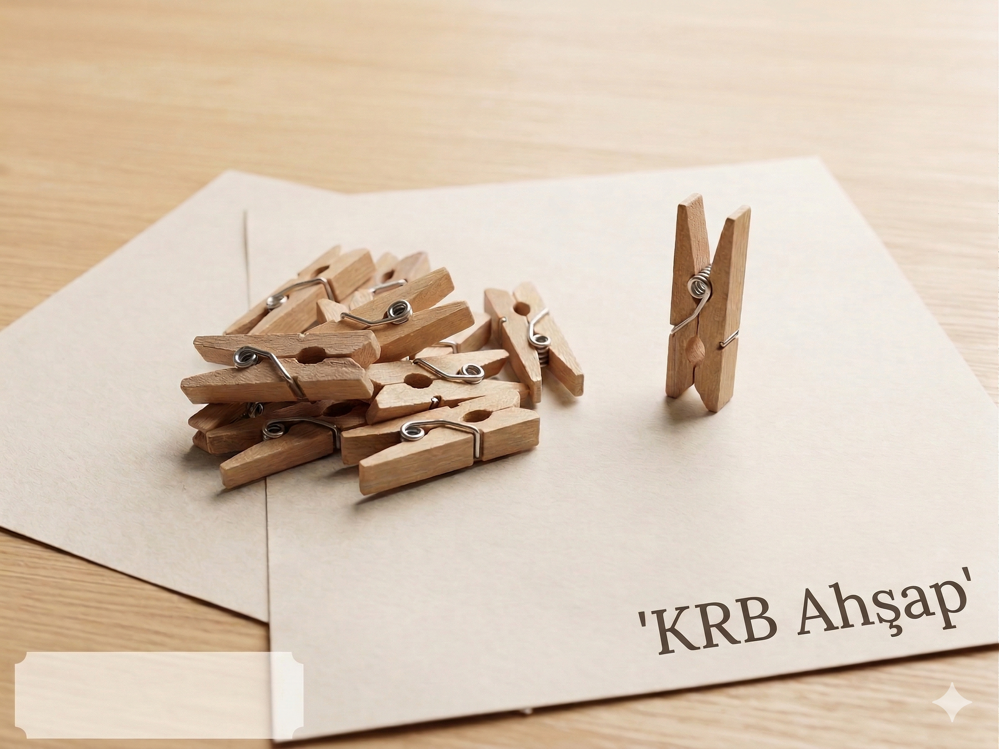 Ahşap Mini Mandal, Ahşap Mandal, Fotoğraf Tutucu 24 Adet