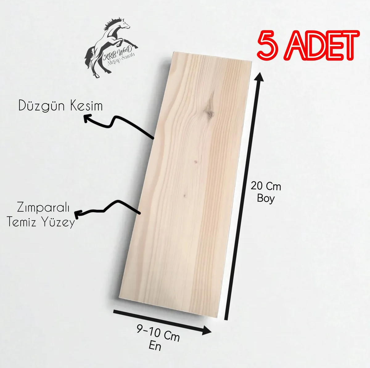 Ahşap Tahta 5 Adet, Dekorasyon El İşi Hobi İçin Tahta 20 Cm, Zımparalı Ahşap