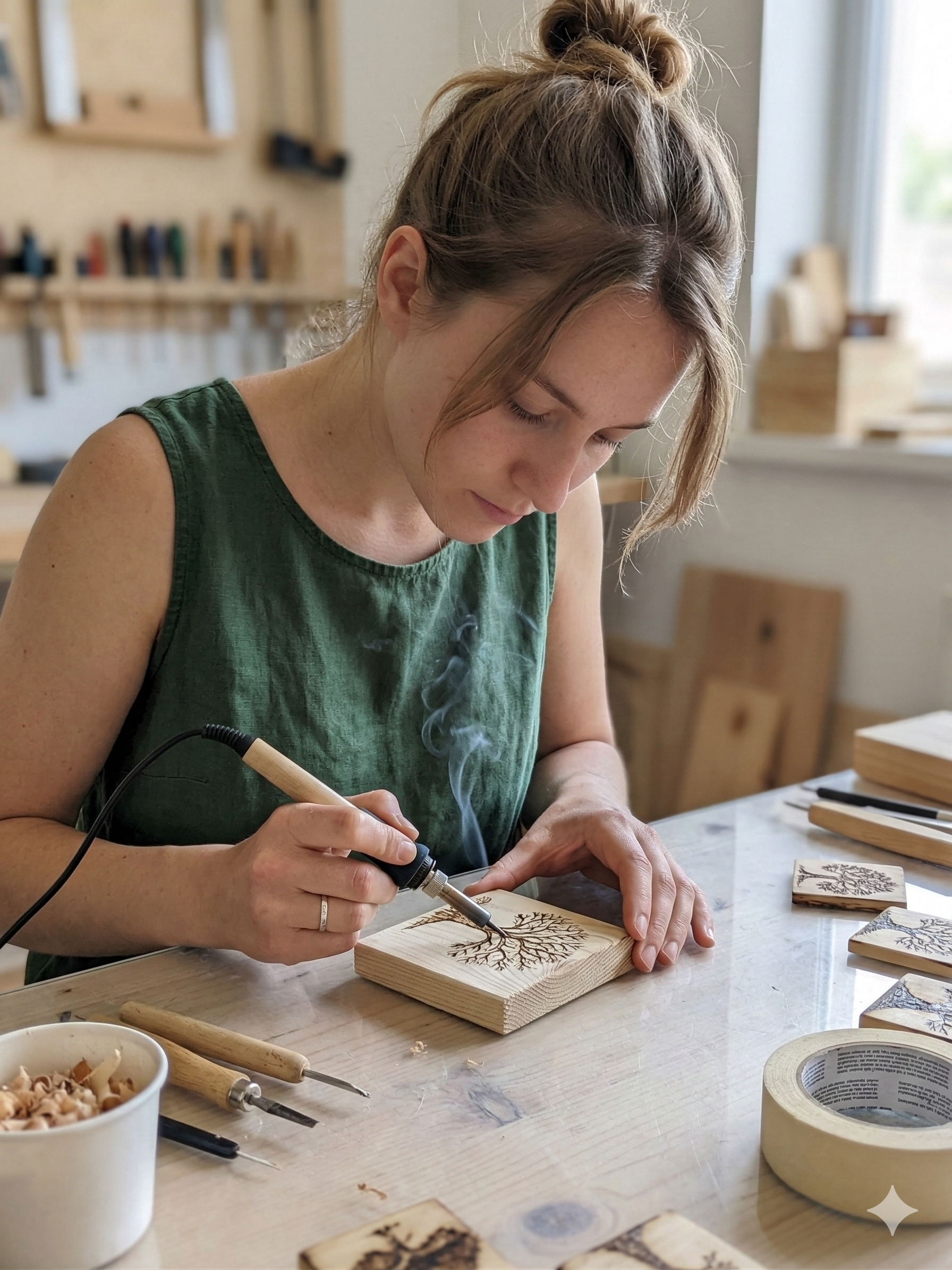 10x10 Cm Kare Ahşap Blok, Ahşap Levha, Ahşap Boyama Yakma İçin Uygun