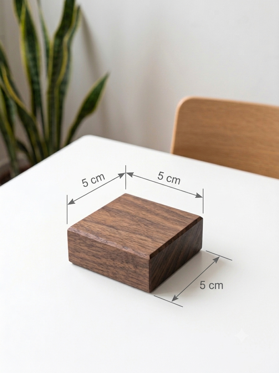 10 Adet 5x5 cm Doğal Ceviz Ağacı Kare Taslak Blok (Hobi ve Tasarım)