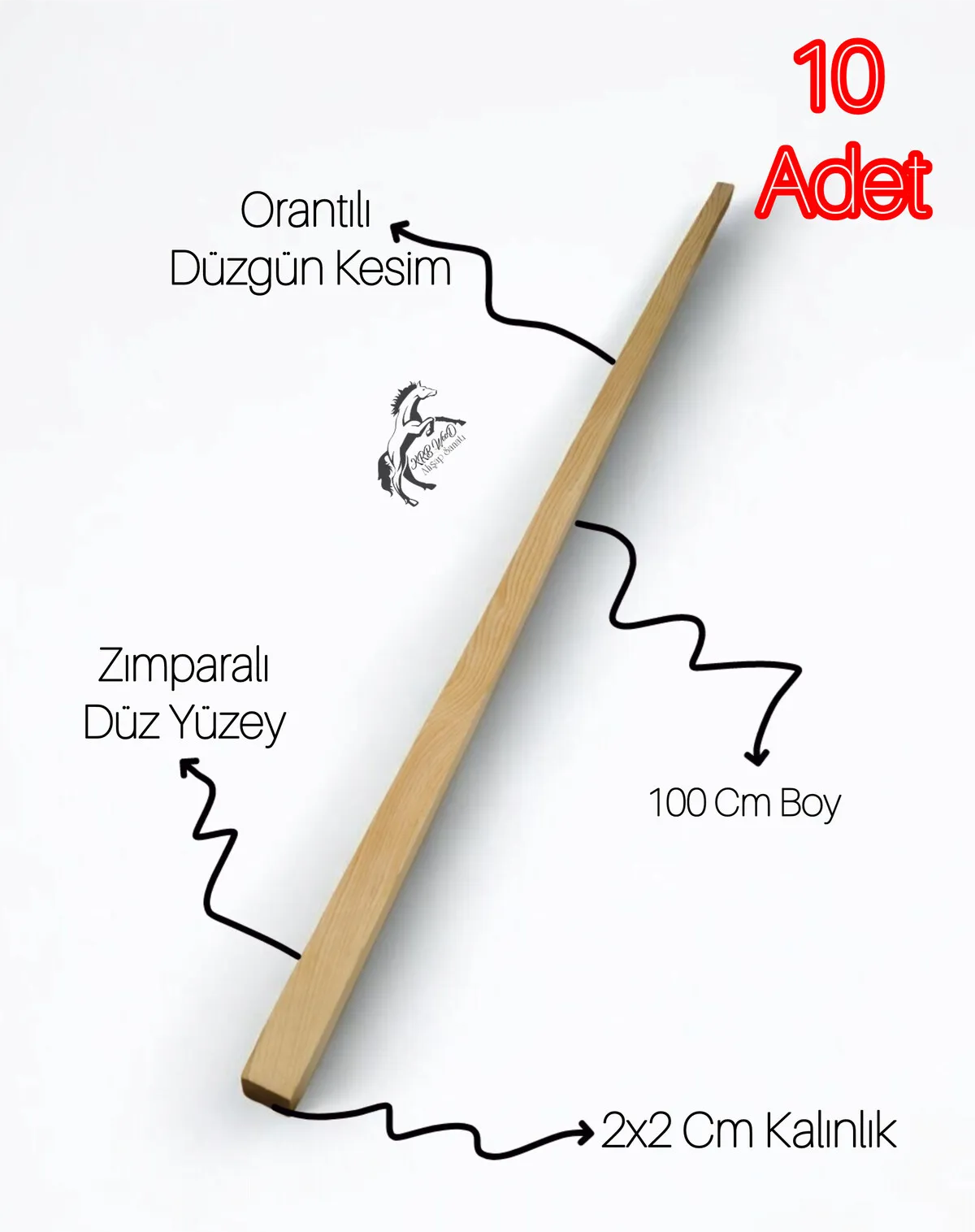 10 Adet Ahşap Çıta, Zımparalı Tahta, Tahta Çıta, 1 Metre Ahşap Tahta Bitki Destek Çubuğu