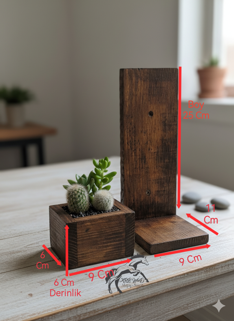 Ahşap Saksı, Kaktüs Ve Sukulentler İçin Duvar Rafı Ve Mini Saksı, Dekoratif Saksı, Çiçek Saksısı
