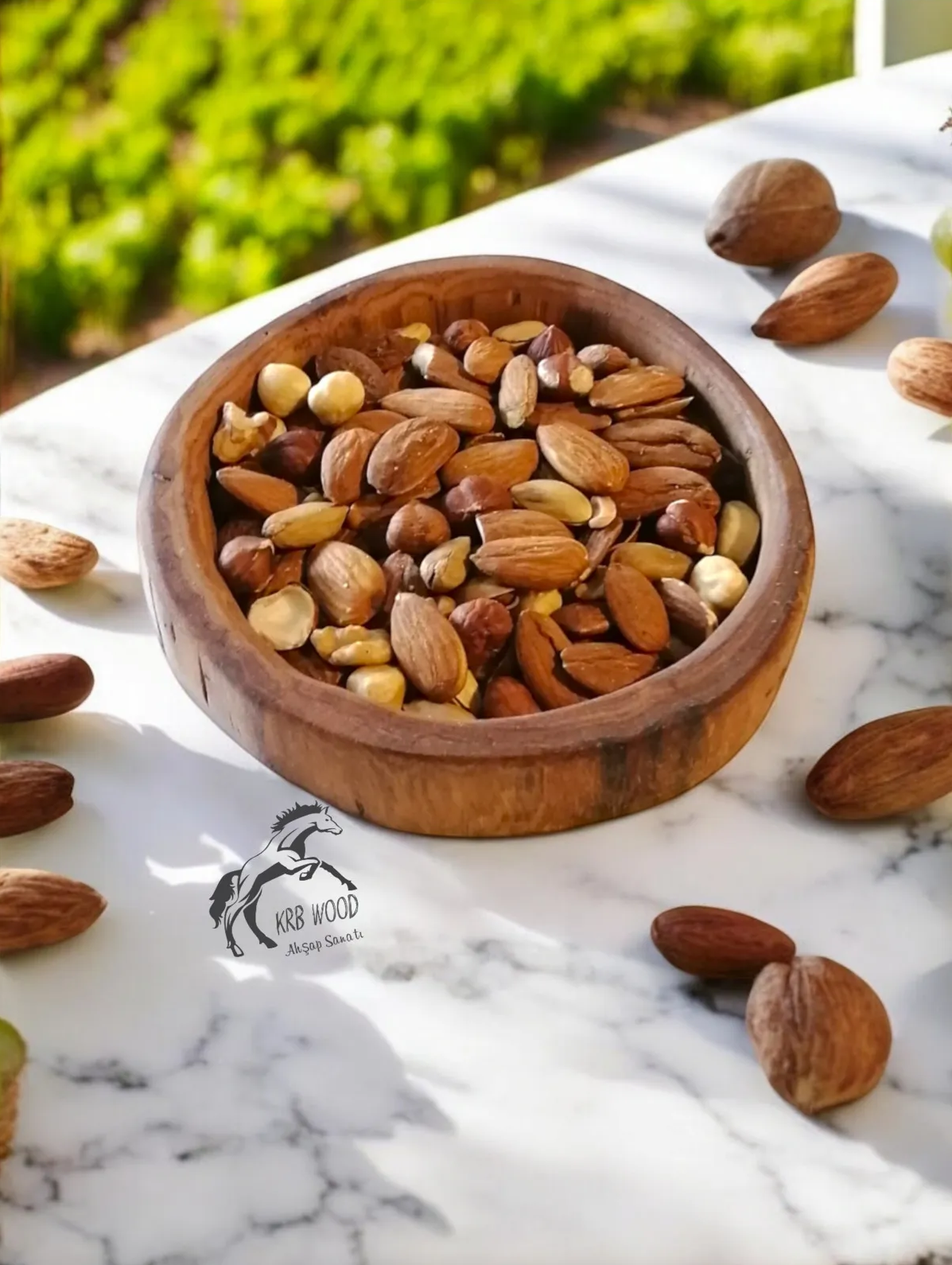 Çerezlik Kase, Ahşap Tabak, 12-13 Cm Rustik Doğal Kase, Kahvaltı Kasesi, Ahşap Kase