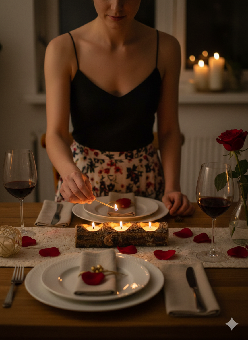 Doğal Kütük Mumluk, Dekoratif Mumluk, Ağaç Mumluk Masa Üstü