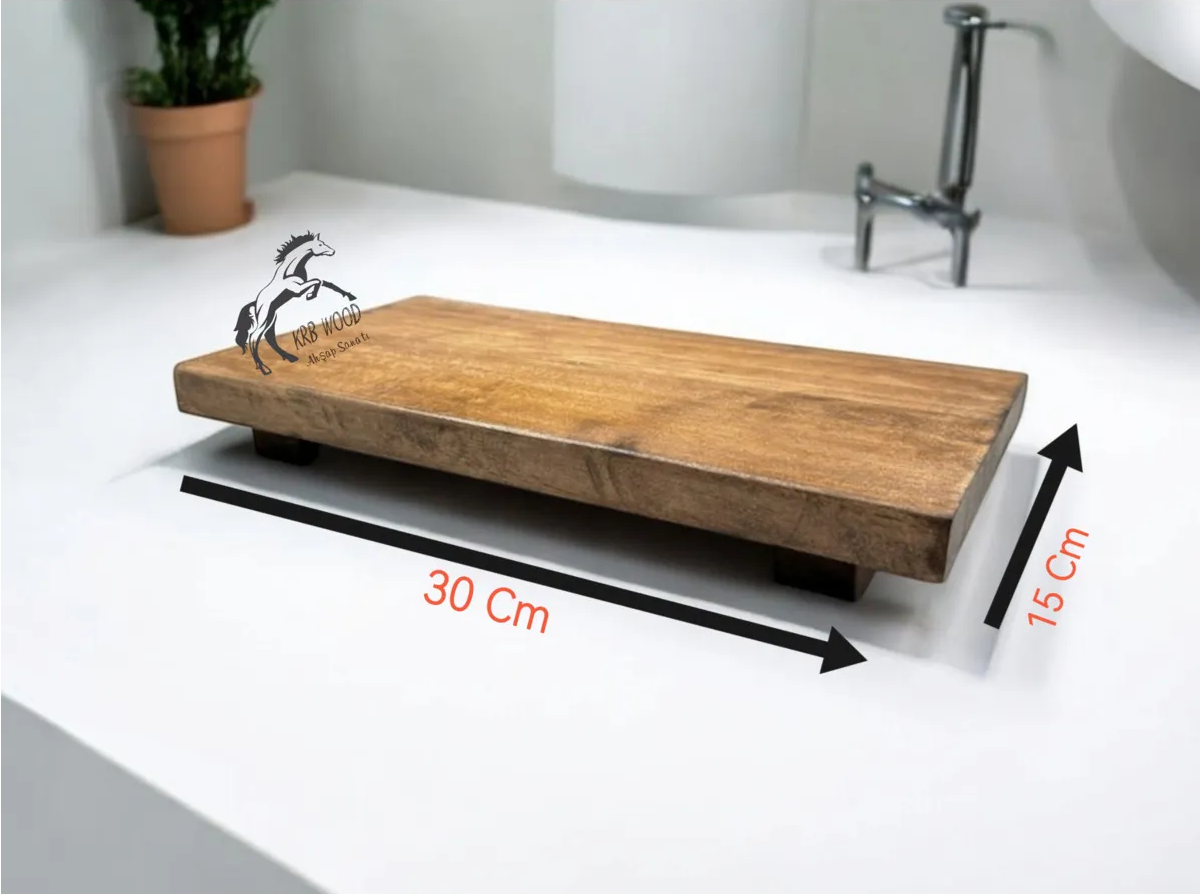 Sabunluk, Ahşap Sabun Standı, Ahşap Stant, Banyo Tuvalet Havlu Sabun İçin Stant 30 Cm