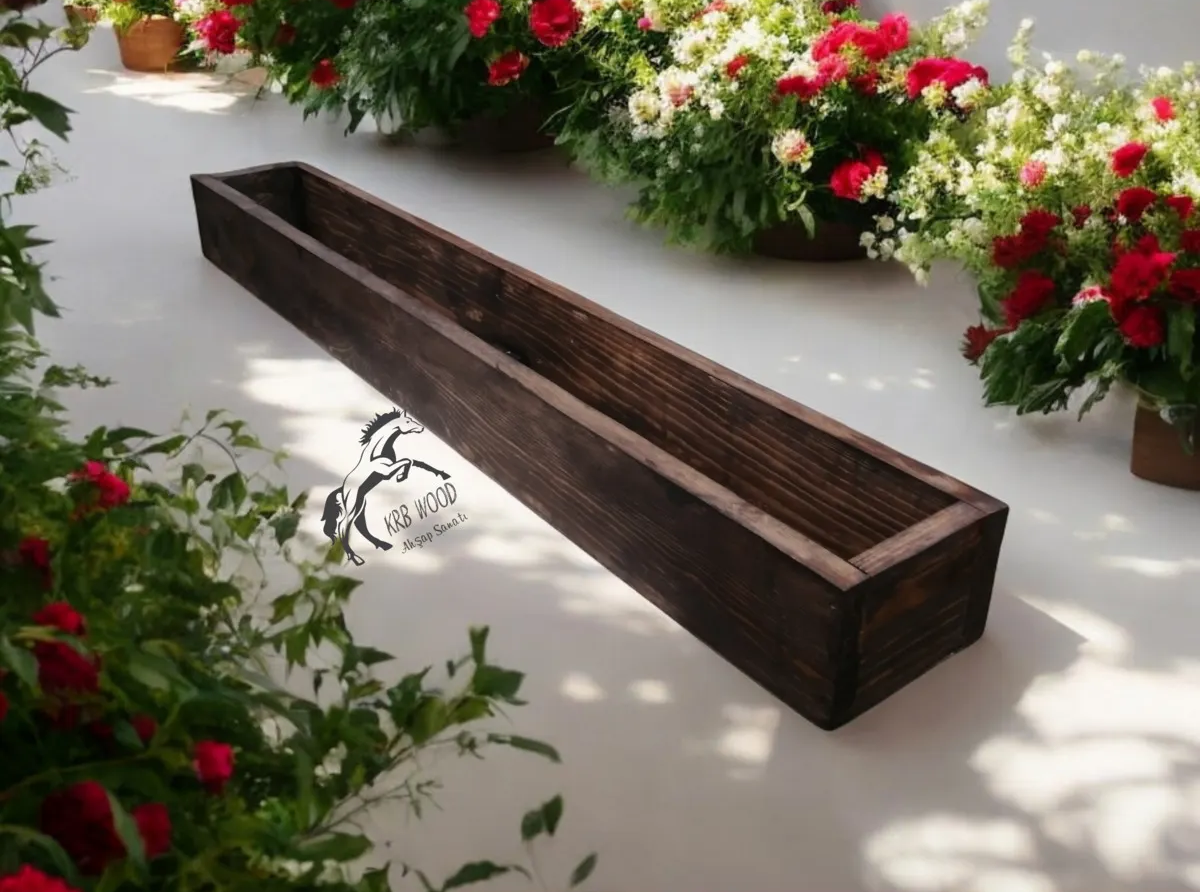 Ahşap Saksı 1 Metre, Dekoratif Saksı Uzun, İç Ve Dış Mekan Uyumlu