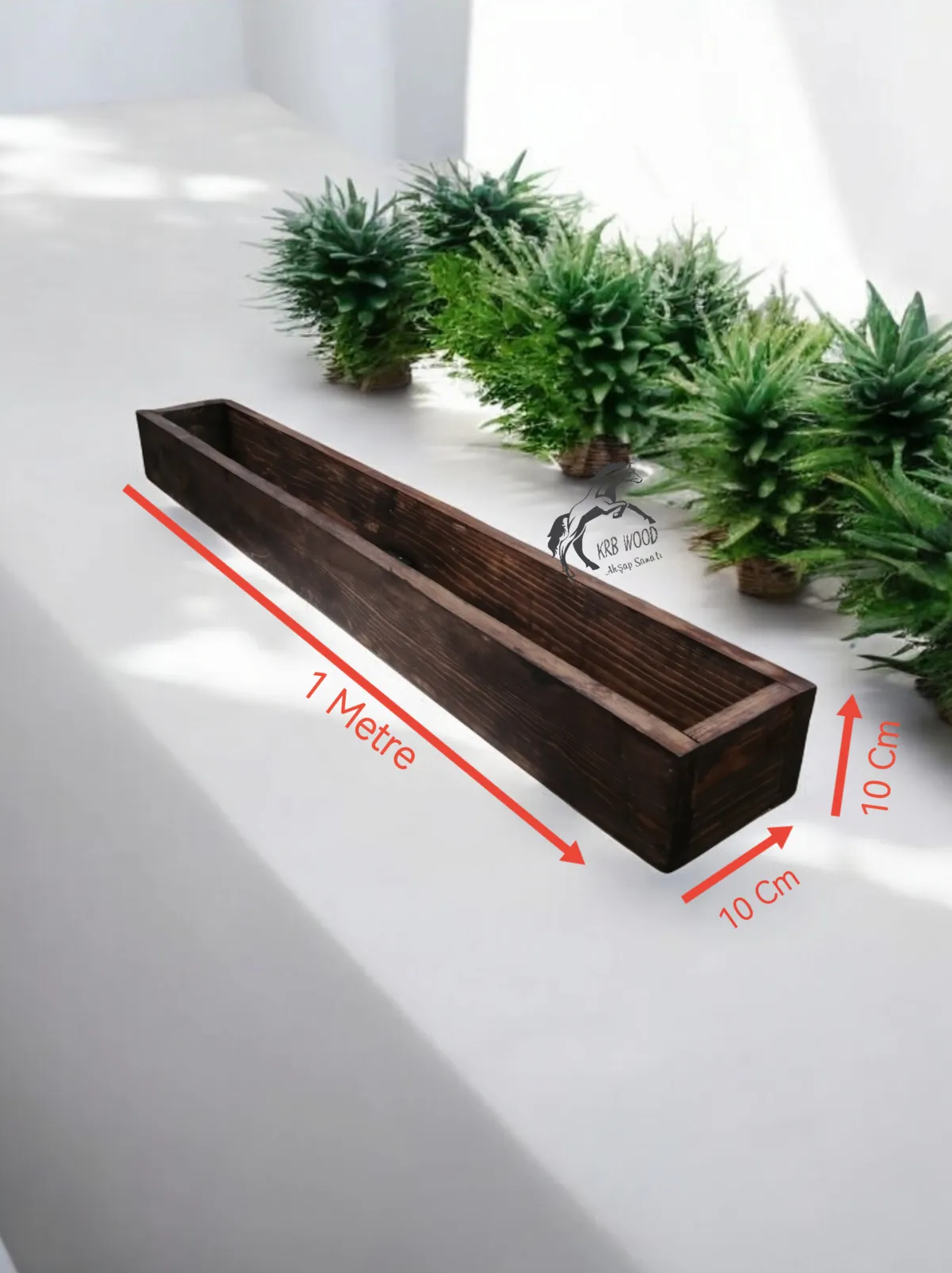 Ahşap Saksı 1 Metre, Dekoratif Saksı Uzun, İç Ve Dış Mekan Uyumlu